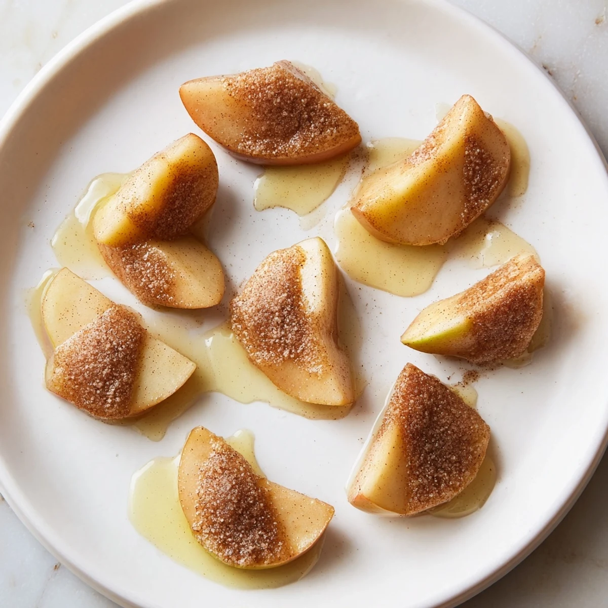 Warm, bubbly Baked Apple Slices with cinnamon, perfect for a cozy dessert after dinner.