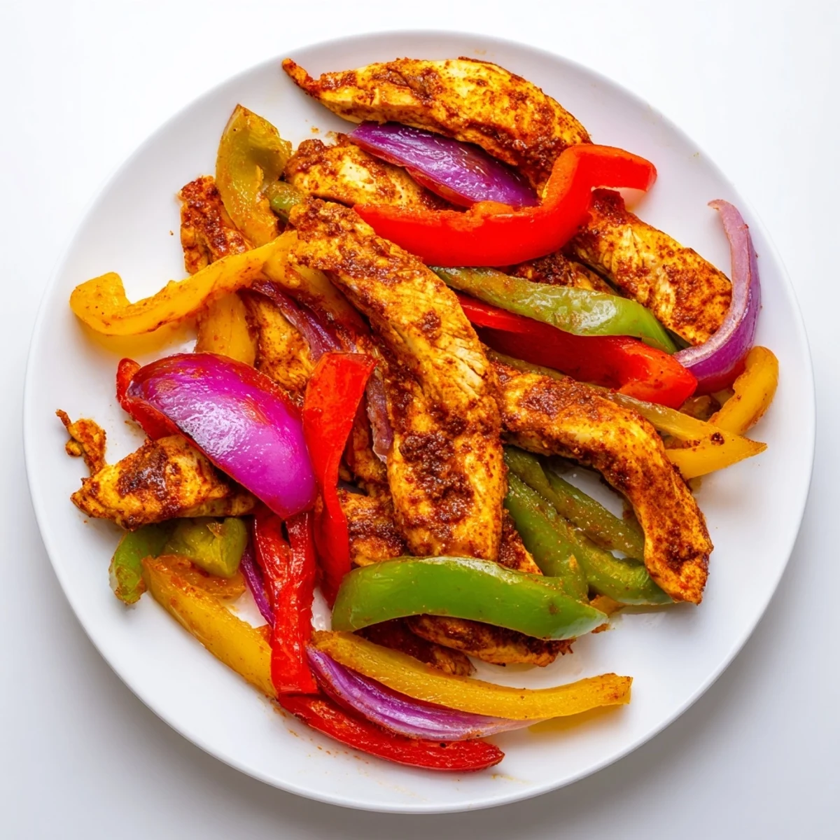 Enjoy the delicious aroma of these chicken fajitas, bursting with flavor and Tex-Mex spices.