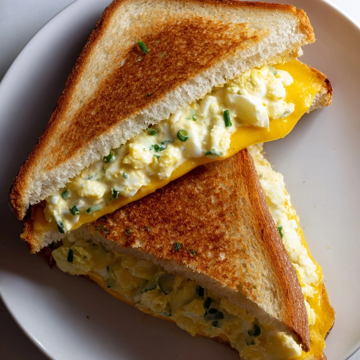 Melted cheese hugs the creamy egg salad in this delicious, golden-brown Egg Salad Grilled Cheese.