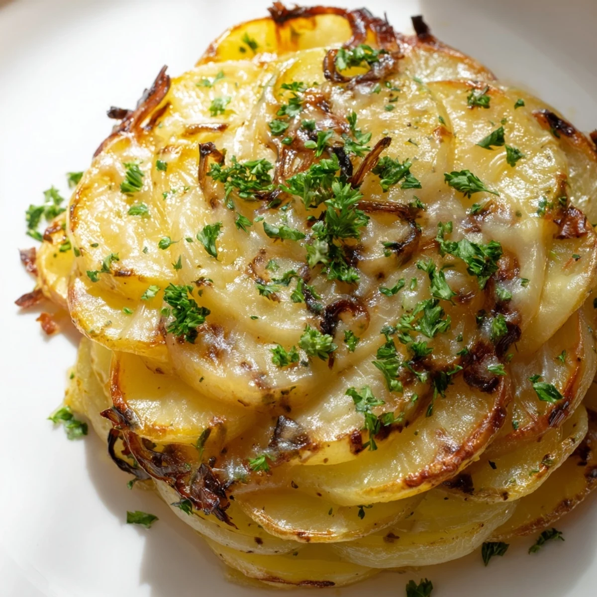 Golden, bubbling French Onion Soup Potatoes with melted Gruyère, a comforting and flavorful side dish.