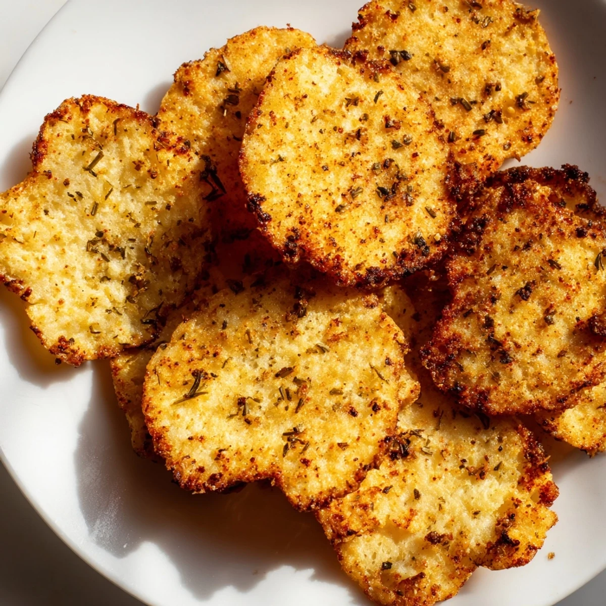 Spiced cottage cheese chips, ready to serve, offer a crunchy gluten-free alternative perfect for dipping or enjoying solo.