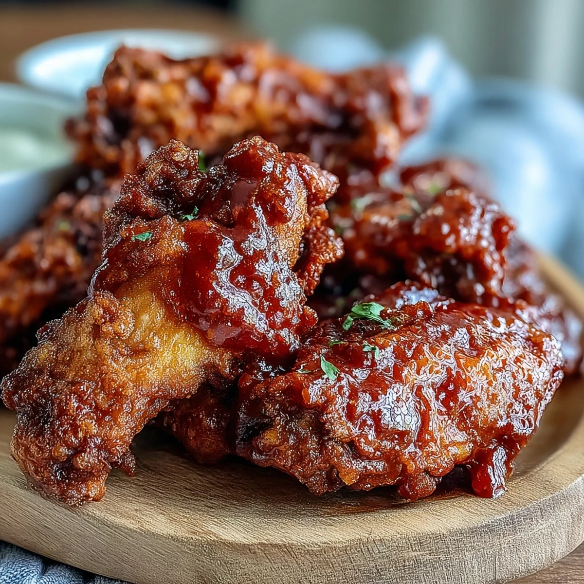 Crispy golden Fried Chicken Wings, tossed in tangy Buffalo sauce and served with crisp celery sticks and blue cheese dip.