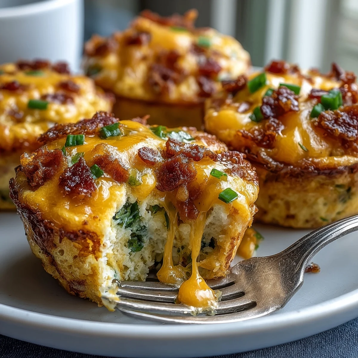 Freshly baked Breakfast Egg Muffins stacked high, featuring cheddar cheese and savory bacon for a gluten-free breakfast.
