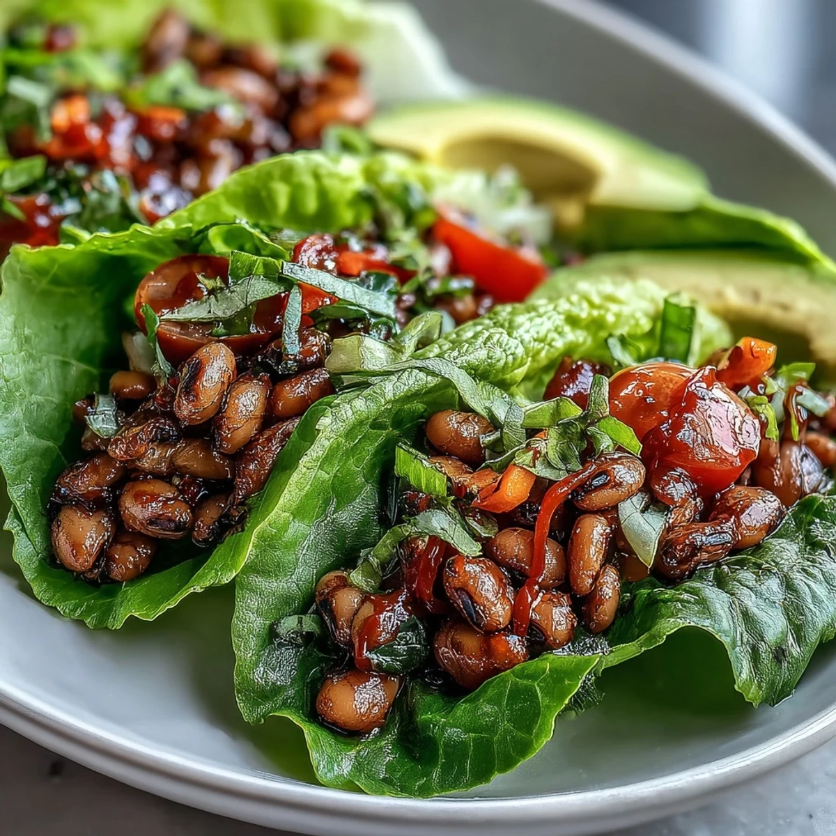 Black-Eyed Pea Lettuce Wraps feature smoky spices, diced vegetables, and a bright squeeze of lemon, perfect for a light meal.
