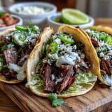 Colorful Cinco de Mayo Street Taco Bar, loaded with grilled carne asada and fresh toppings.