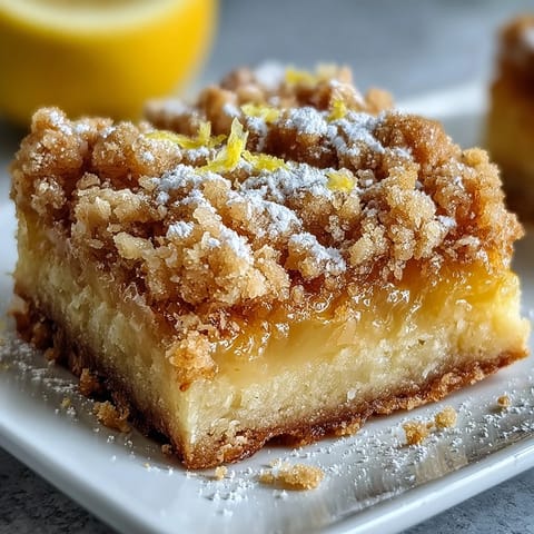 2. Homemade lemon crumb bars feature a zesty lemon layer topped with crisp, golden crumbs that melt in your mouth.