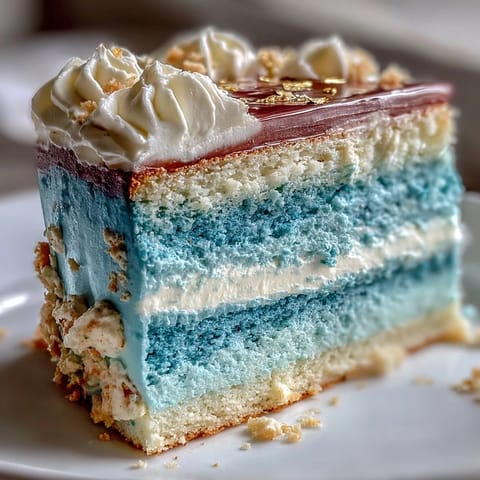 Dark blue and gold ombre layer cake with smooth vanilla buttercream and elegant gold leaf accents, perfect for celebrating a graduation milestone.