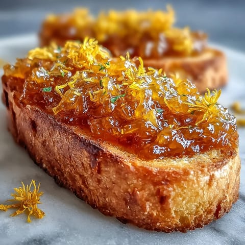 A golden jar of dandelion jelly, shimmering with floral notes, ready for toast or pastries.