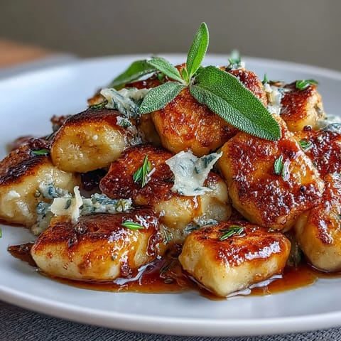 Golden potato gnocchi pan-fried until crispy and tossed in nutty brown butter with crispy sage leaves for a comforting vegetarian meal.  