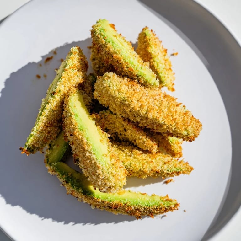 Visualize delicious and crispy baked Avocado Fries, a perfect veggie appetizer, drizzled with lemon.