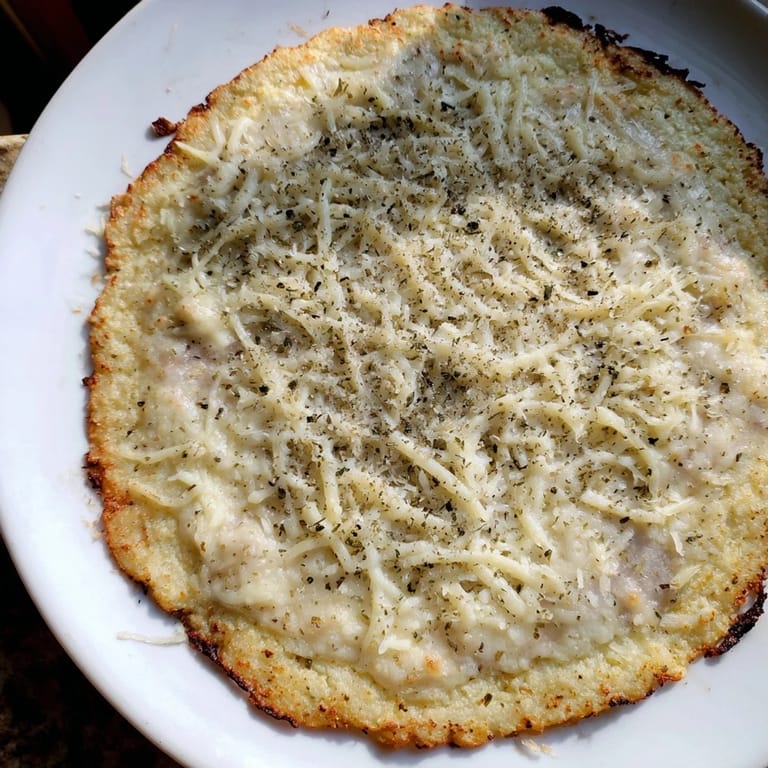A crispy, homemade cauliflower pizza crust promises a satisfying and healthy pizza experience.