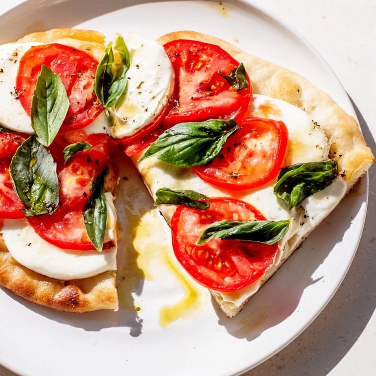 Enjoy the simple flavors of this Quick Margherita Naan Pizza: a delicious Italian-Indian fusion treat.