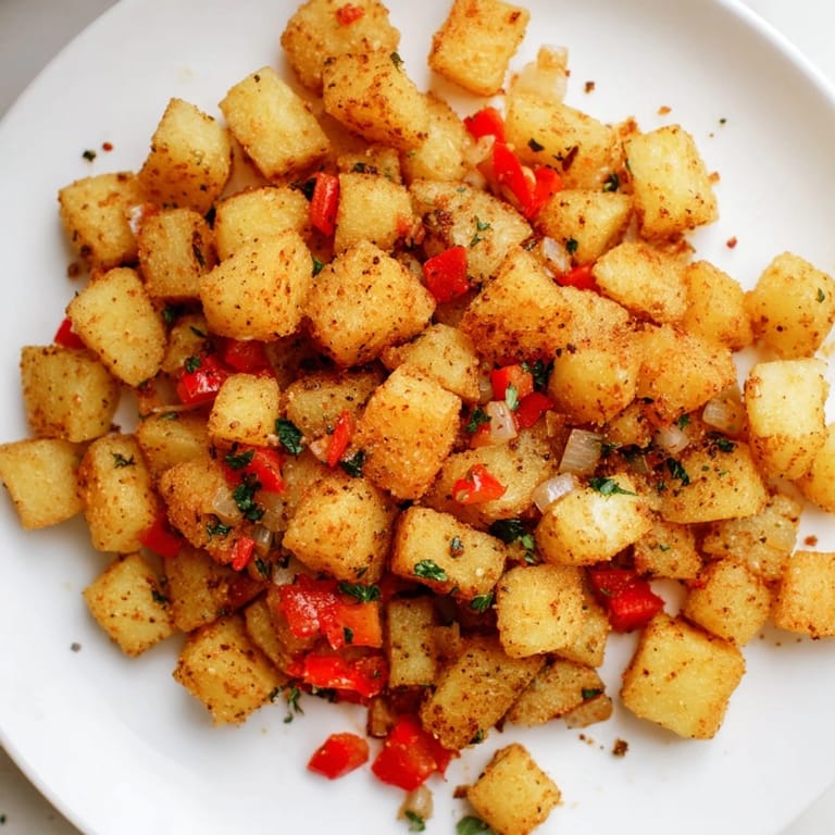 Air Fryer Breakfast Potatoes, beautifully browned, showcasing tender potato cubes with a hint of smoky paprika.