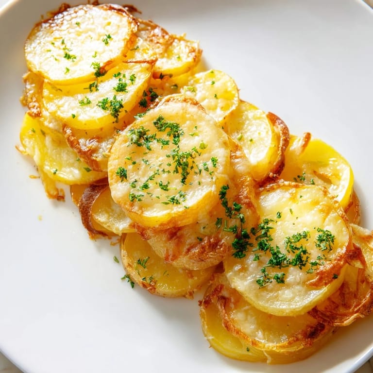 Close-up of baked French Onion Soup Potatoes, cheesy with caramelized onions, perfect for a cozy dinner.