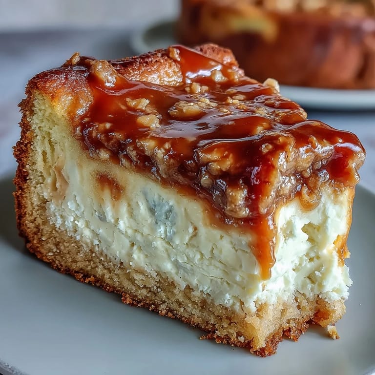 Freshly baked Caramel Cream Cheese Bread cooled on a wire rack, showcasing a rich caramel stripe across the top.