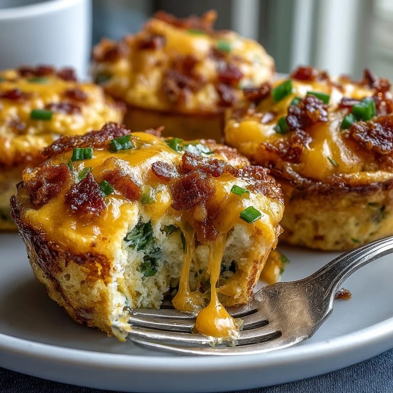 Freshly baked Breakfast Egg Muffins stacked high, featuring cheddar cheese and savory bacon for a gluten-free breakfast.