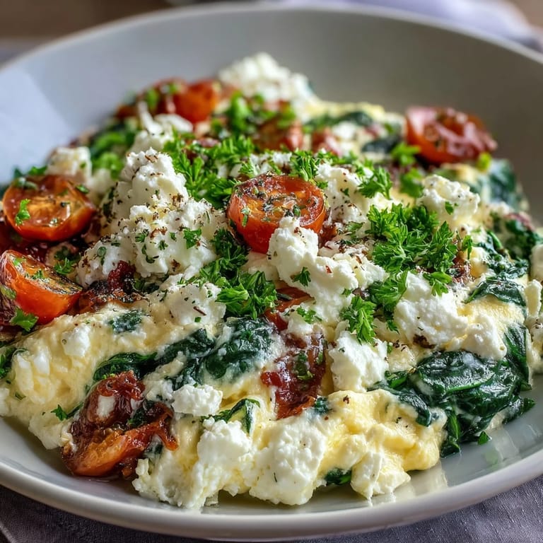 Savory Spinach and Feta Breakfast Bowl featuring creamy eggs, sautéed greens, and feta, paired with crispy whole grain toast for dipping.