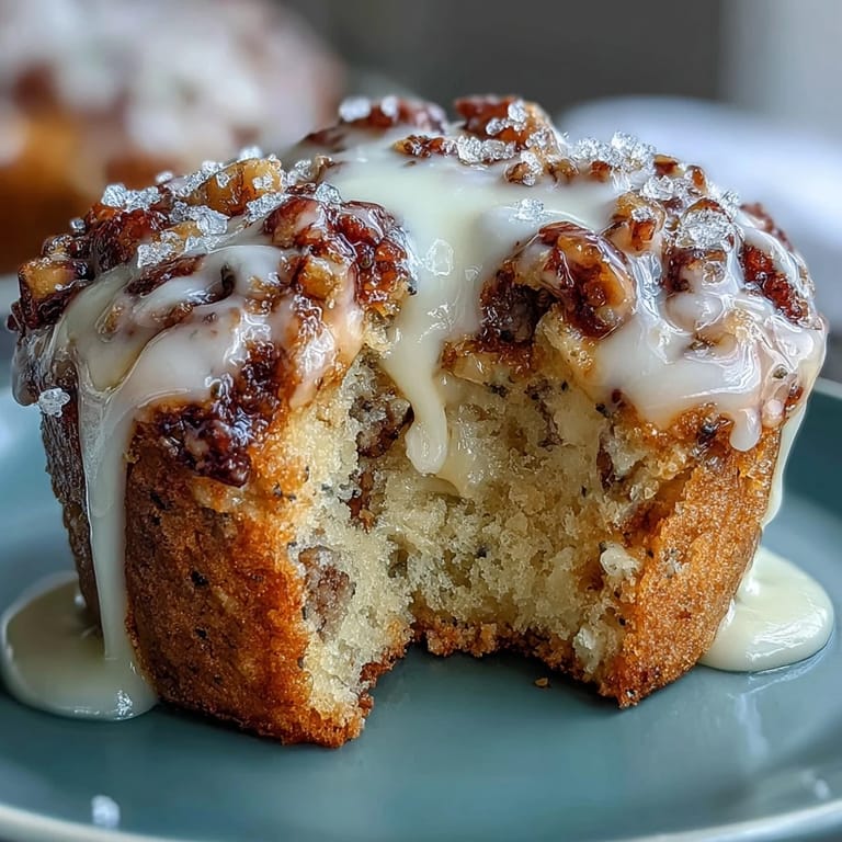 Freshly baked lemon muffins bursting with poppy seeds, topped with a tangy lemon glaze for a delightful morning treat.
