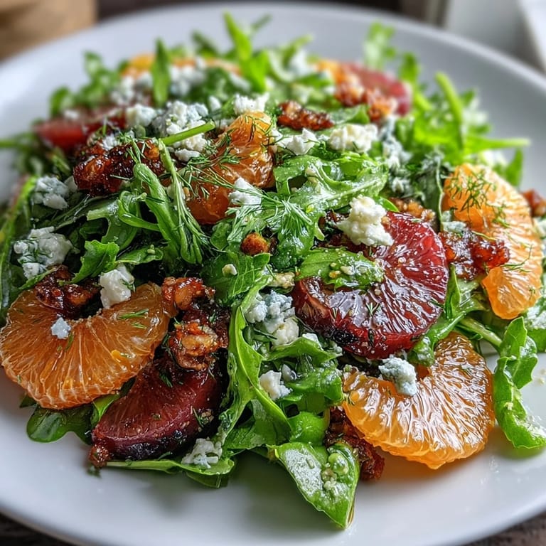 Crisp spring salad with lemon vinaigrette, radishes, and peas on a rustic table