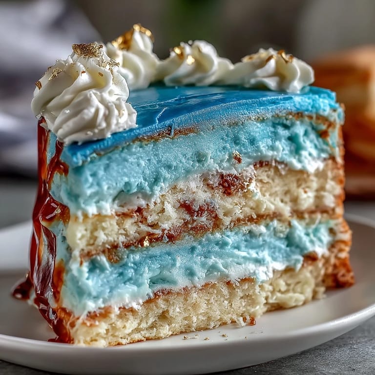 Elegant graduation cake featuring dark blue ombre layers, creamy vanilla frosting, and gold leaf accents, ideal for a memorable celebration.