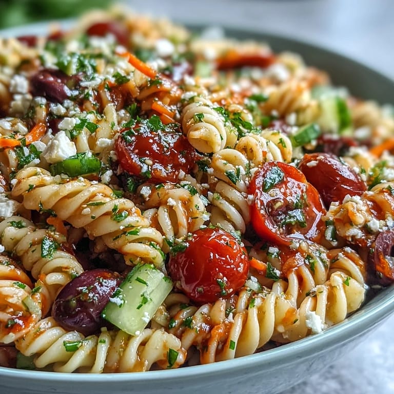 Bright Memorial Day Pasta Salad with crisp veggies, perfect for summer picnics.
