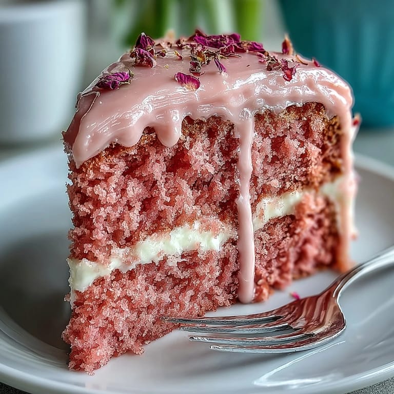 Luscious Bridal Shower Rosé Velvet Cake, a visually stunning dessert for celebrations.