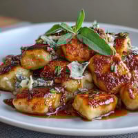 Golden potato gnocchi pan-fried until crispy and tossed in nutty brown butter with crispy sage leaves for a comforting vegetarian meal.  